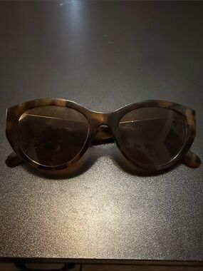 Anne Klein Tortoiseshell Round Cat-Eye Sunglasses - Brown Tortoise